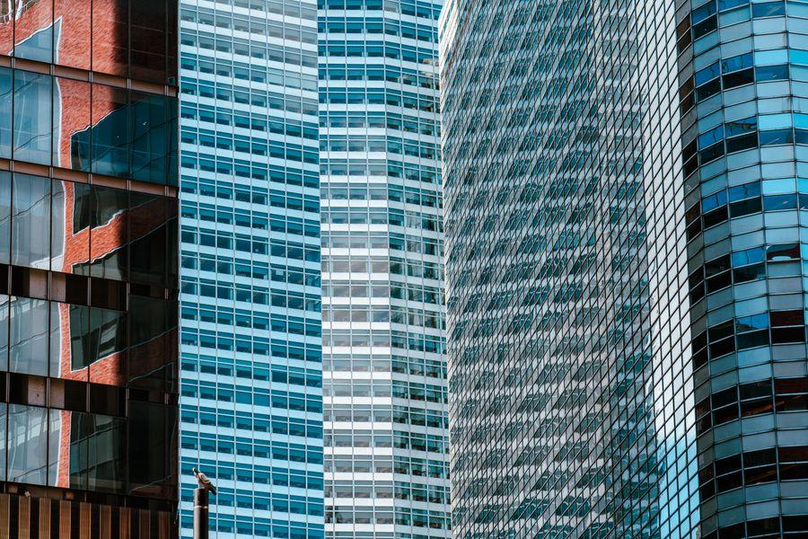 Modern glass office towers